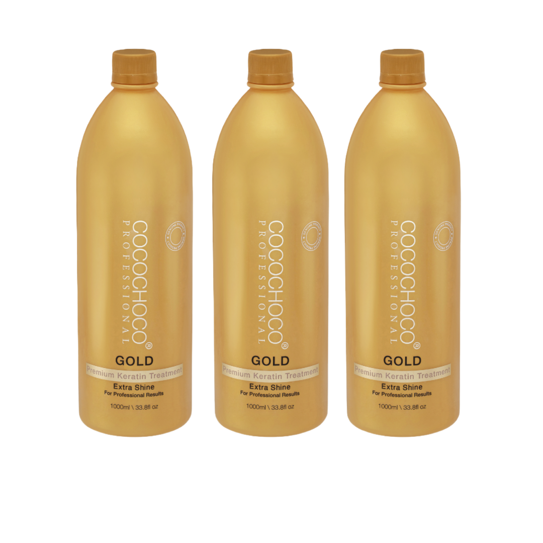 3x COCOCHOCO Professional Keratin GOLD 1000 ml