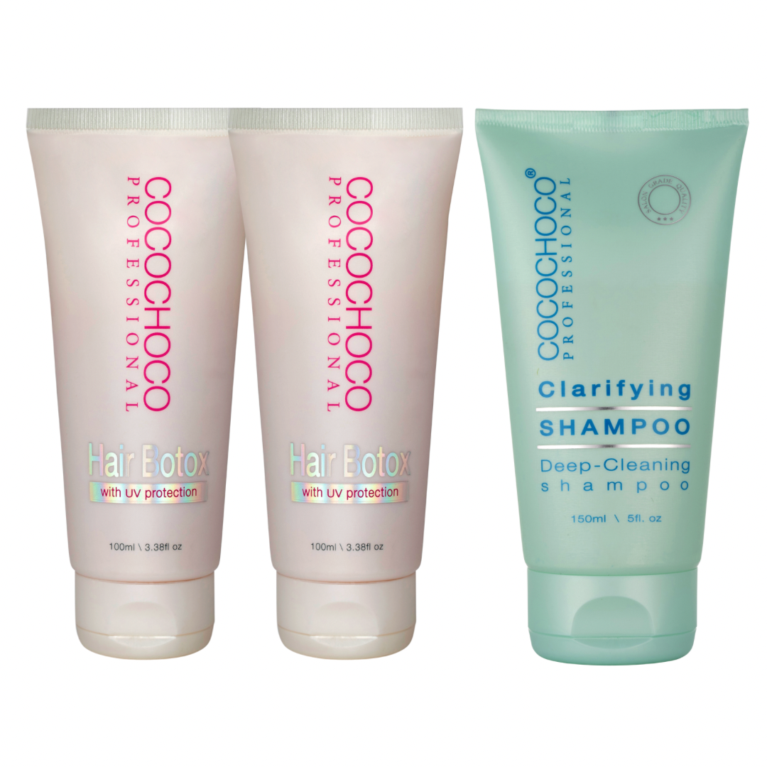 2 x COCOCHOCO Hair Botox 100 ml og Clarifying Shampoo 150 ml