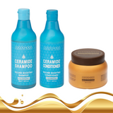 Cocochoco Ceramide shampoo uden sulfat for volumen 500 ml + Ceramide balsam uden sulfat for volumen 500 ml + Keratin Repair maske uden sulfat 250 ml