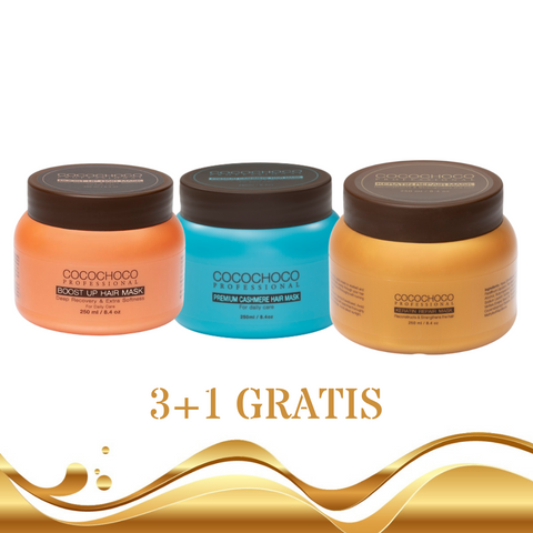 3+1 GRATIS 3  Cocochoco sulfatfri hårmasker 250 ml efter eget valg